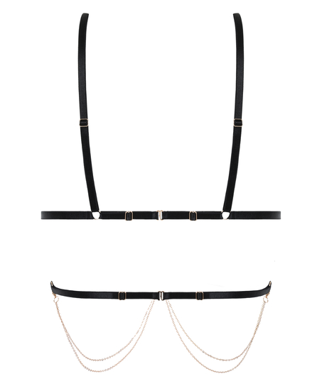 Chain Top Bralette, Svart