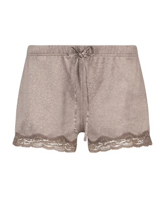 Velvet lace shorts, Brun