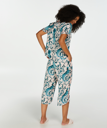 Woven pyjamasjakke korte ermer, Rosa