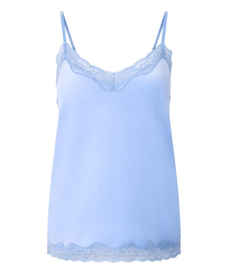 Cami-topp Velours Lace, Blå