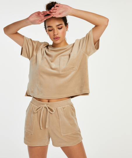 Velours Pocket shorts, Beige