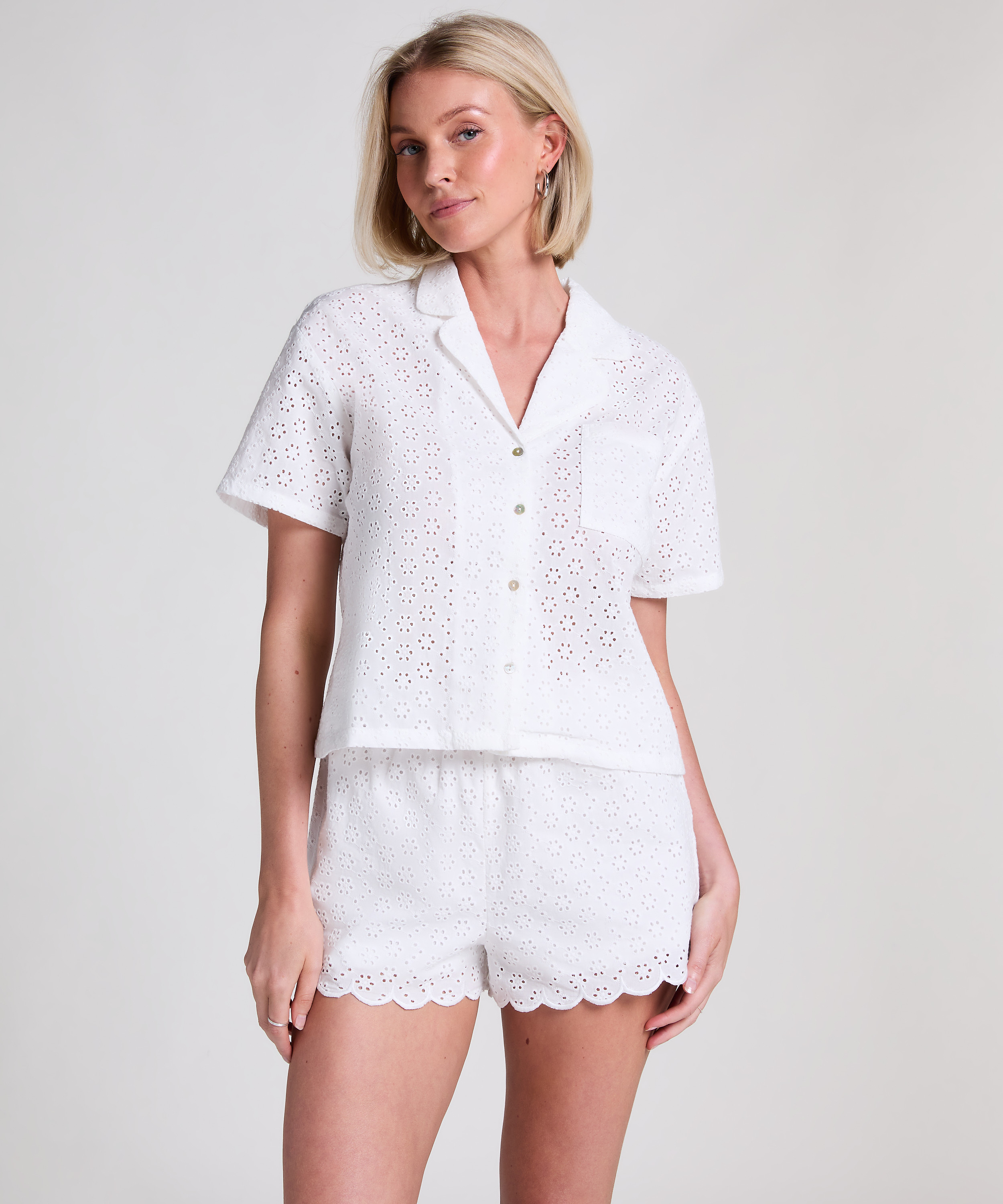 Jakke Broiderie Anglaise, Hvit, main