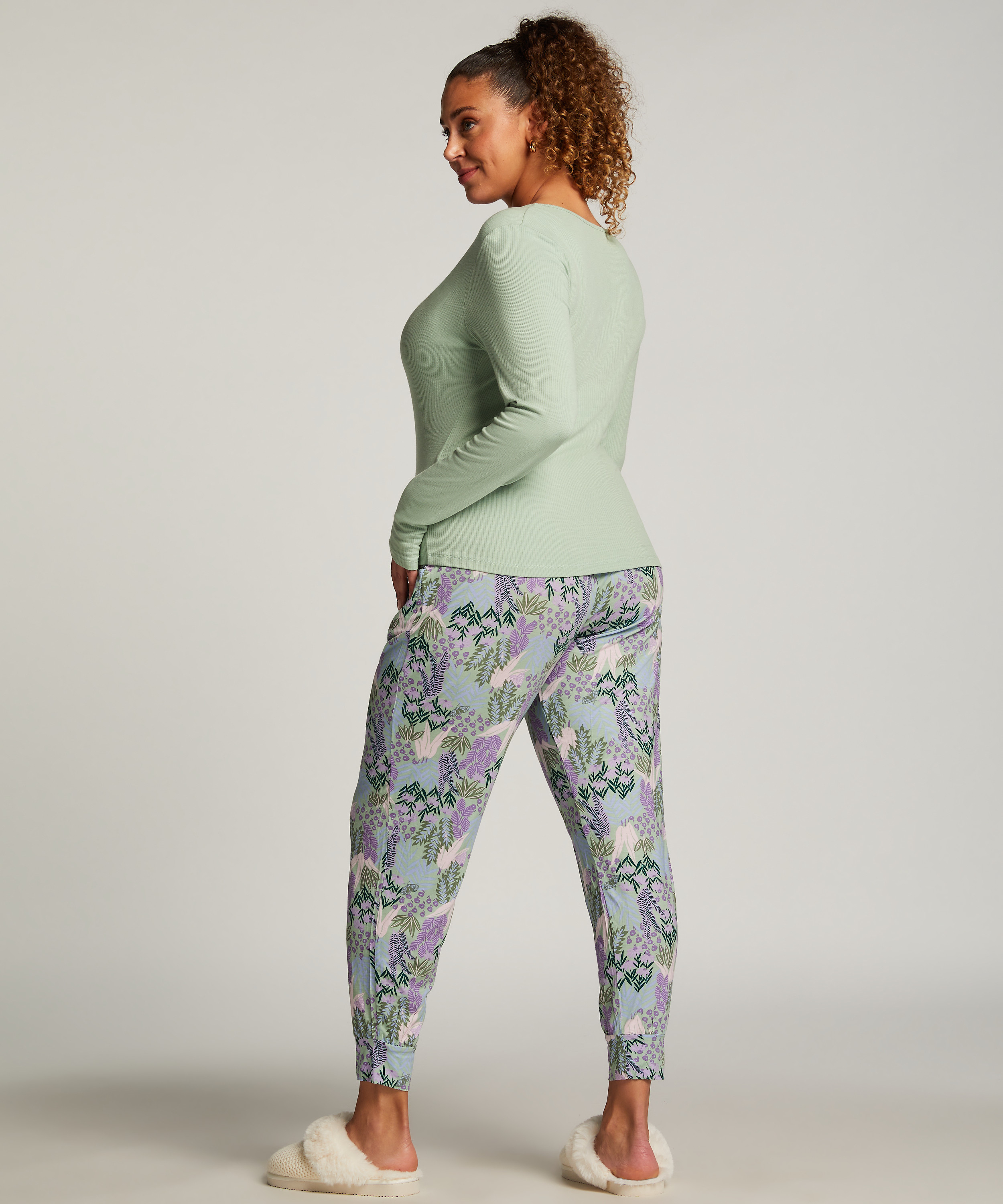 Pyjama pants Jersey, Grønn, main