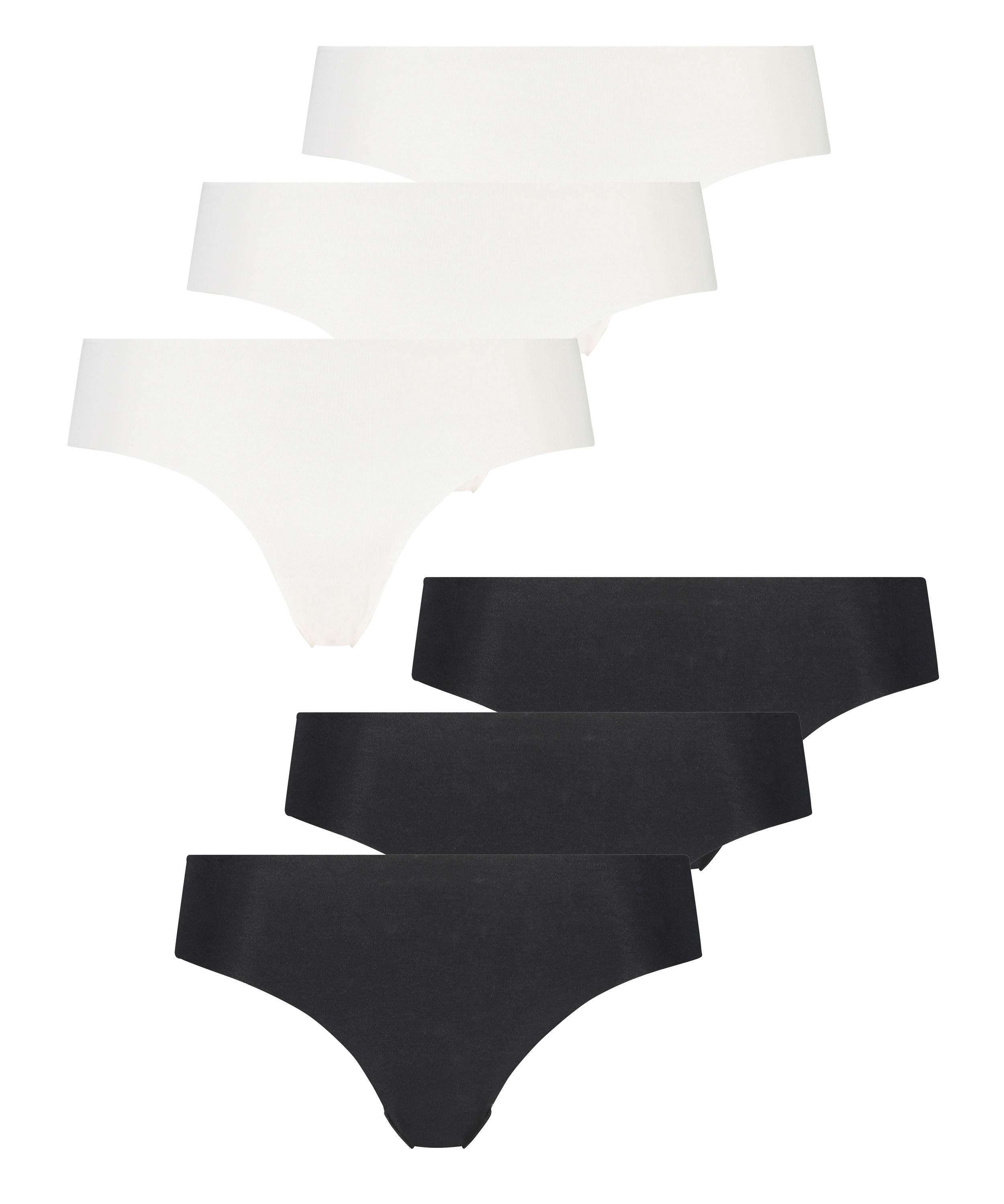 6-pakning usynlige brasilianske truser, Hvit, main