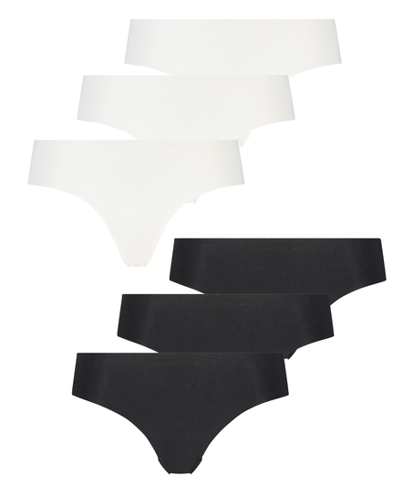 6-pakning usynlige brasilianske truser, Hvit