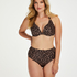 Leopard polstret bikinitopp med spiler, Beige