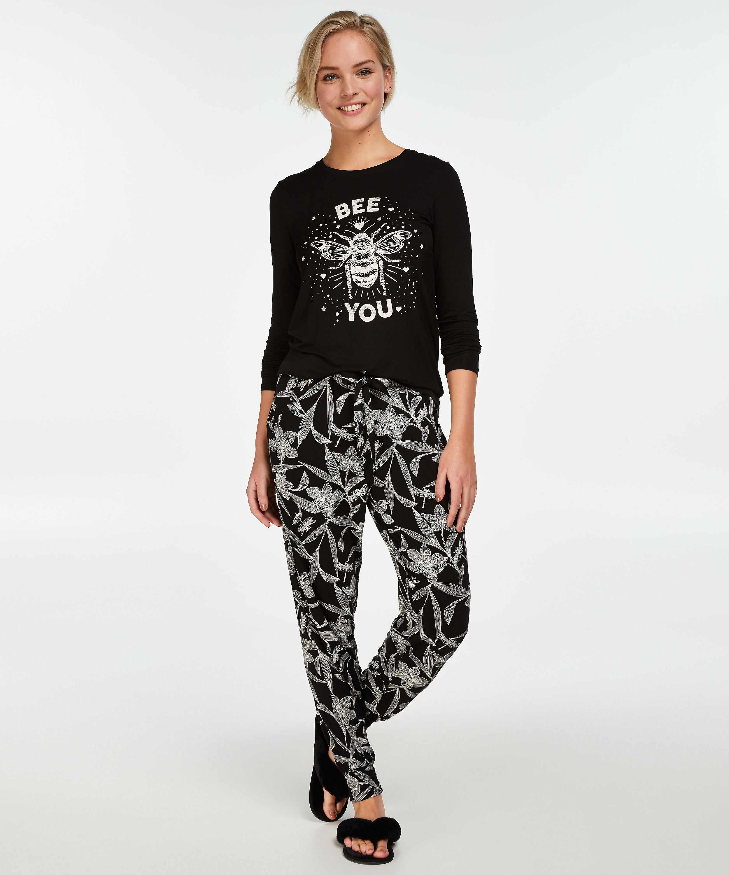 Jersey pysjamasbukser, Svart