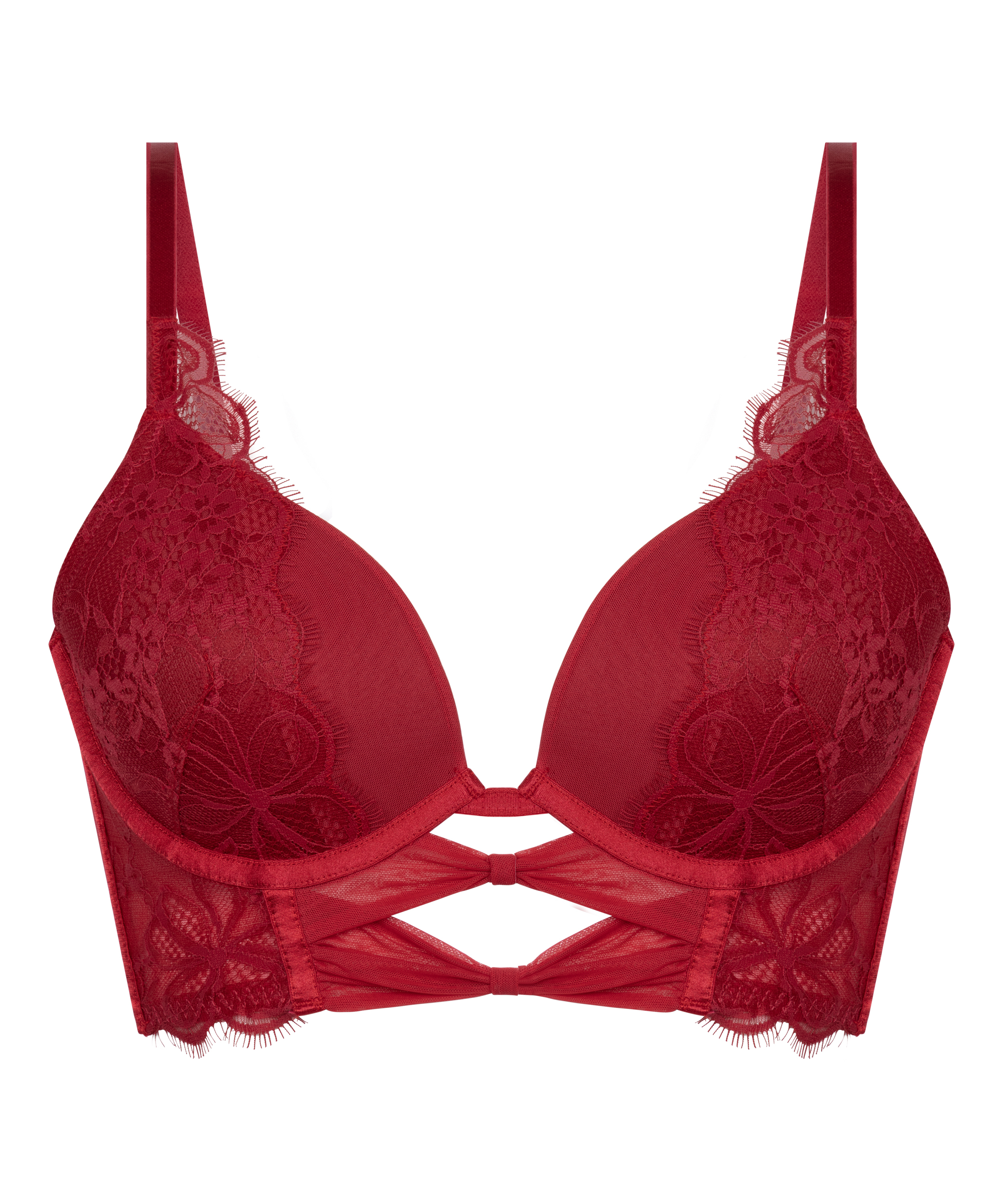 Marianna Push-Up Longline Bra, R&oslash;d, main