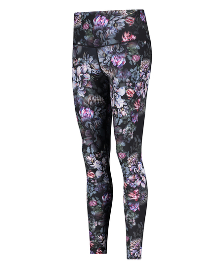 HKMX Flower High Waisted treningstights, Svart