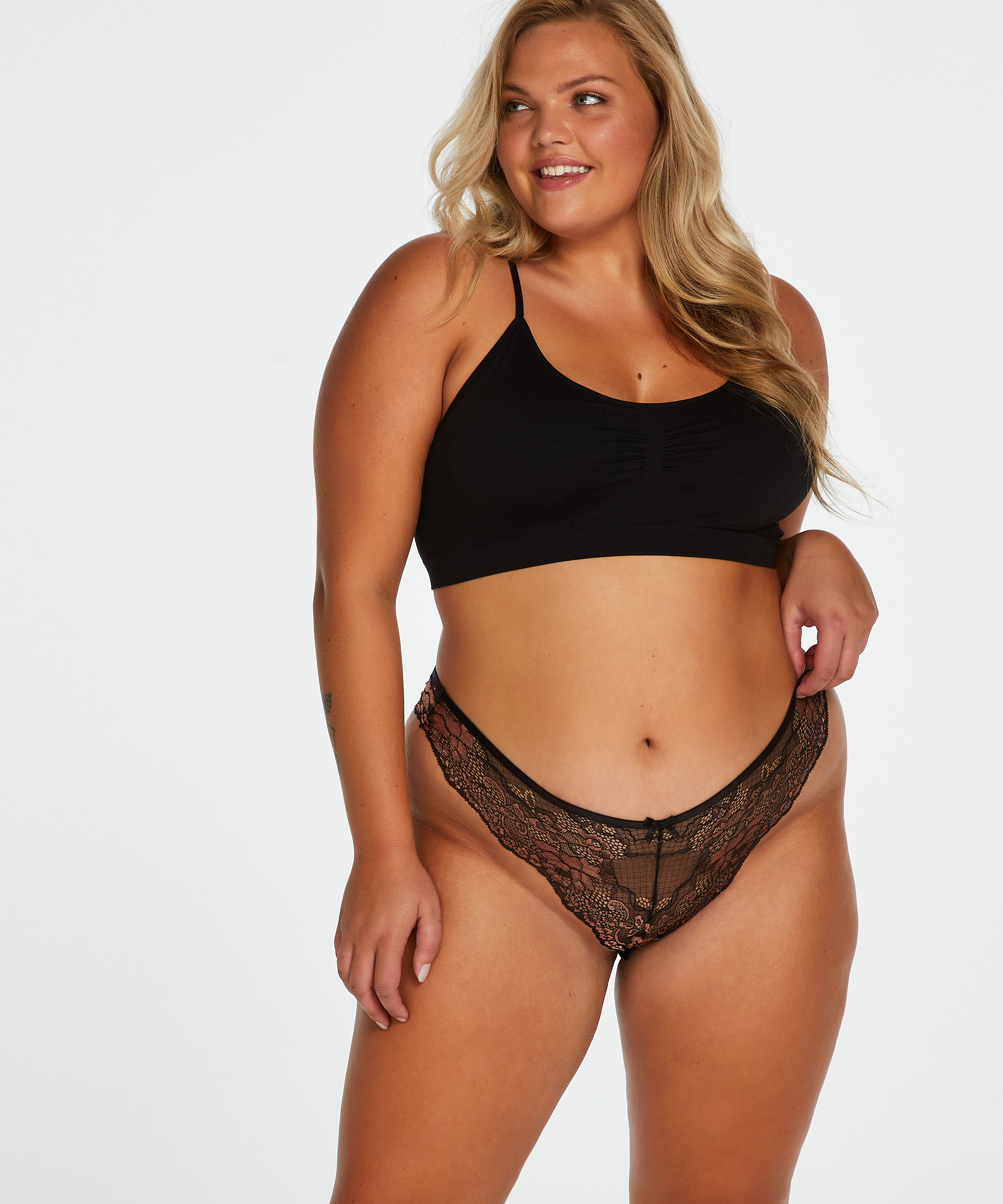 Marine sømløs bralette, Svart, main