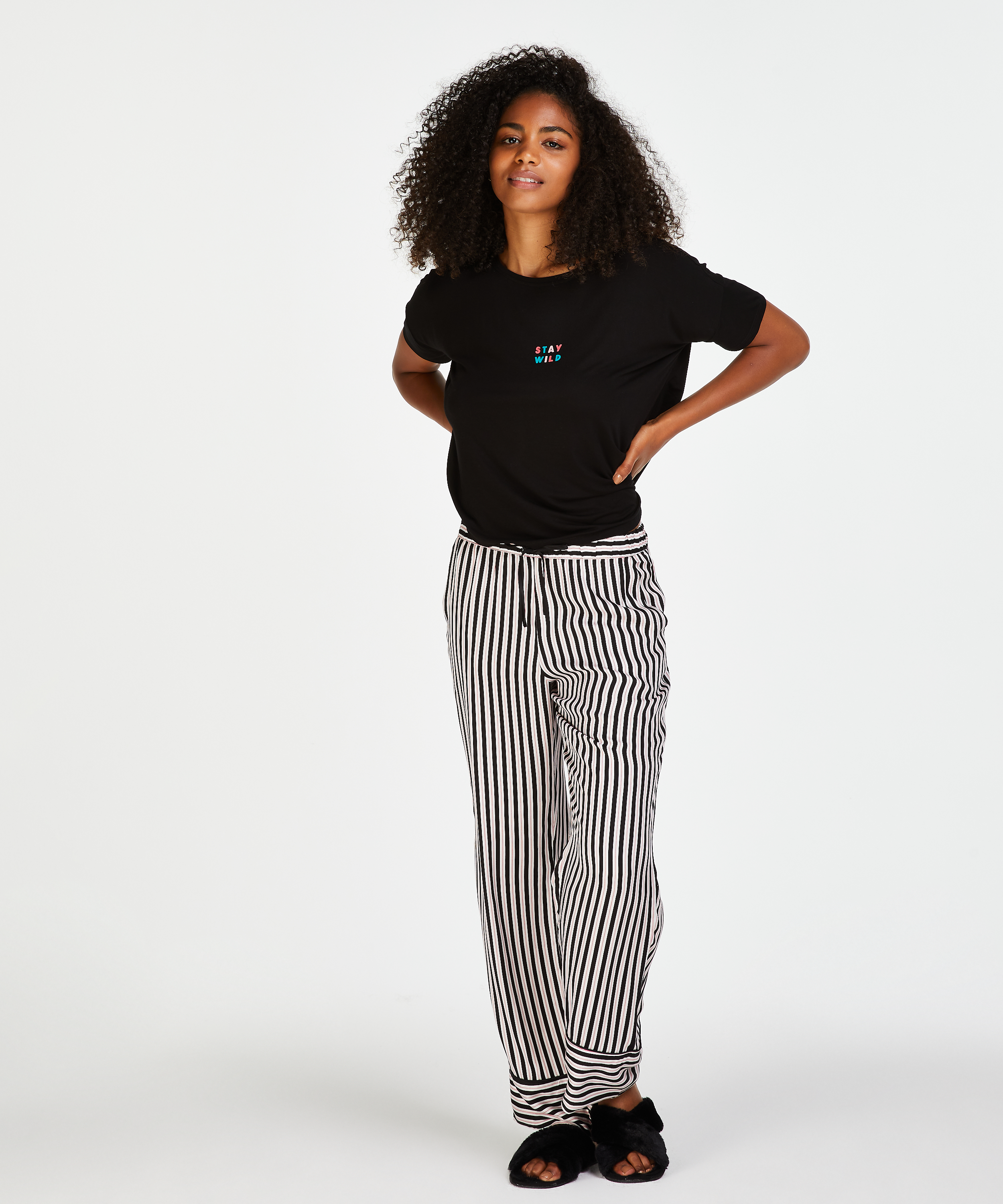 Pyjamasbukse Woven, Svart, main