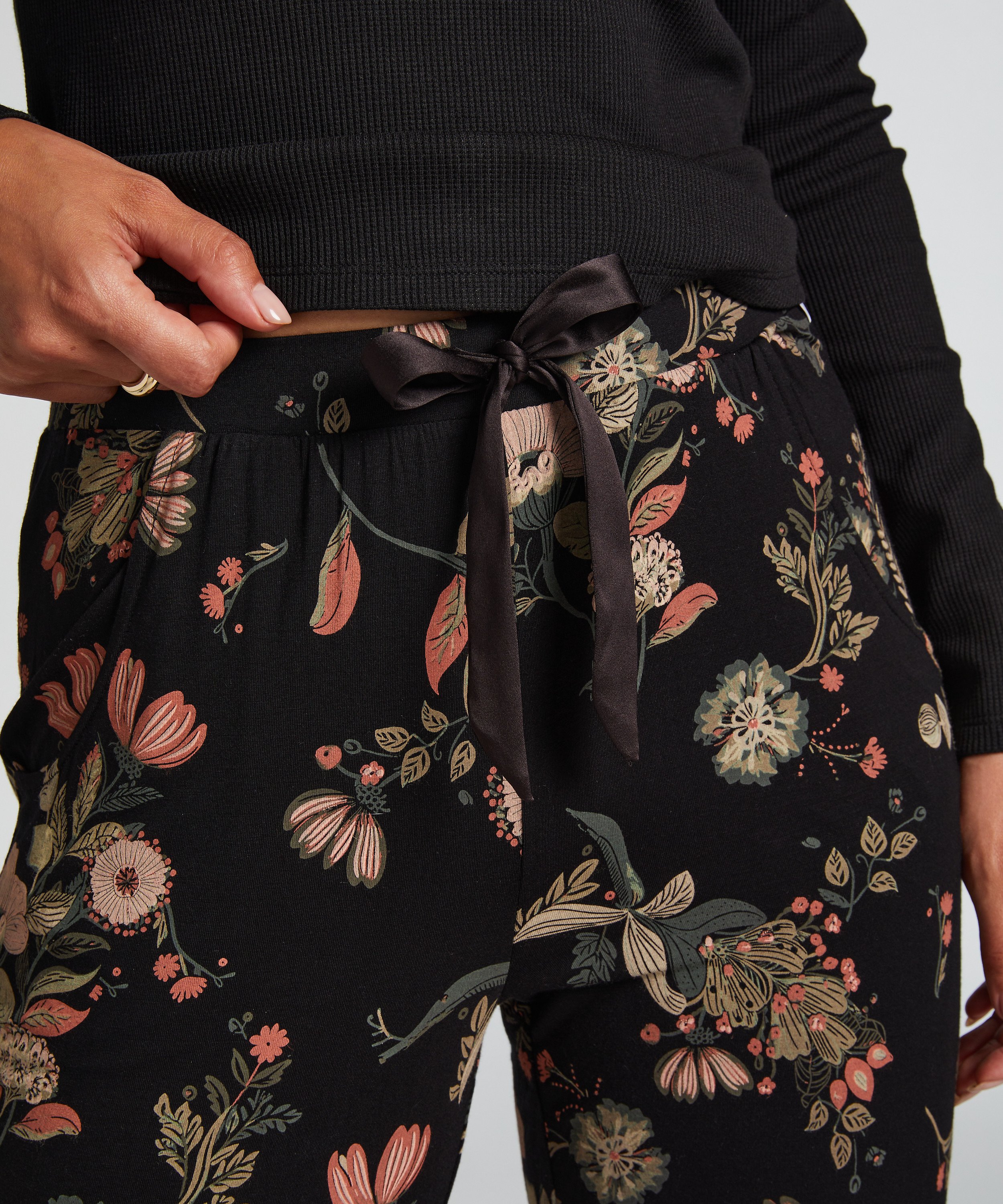 Pyjamabukser Jersey, Svart, main