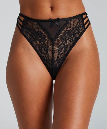 3-pakning g-streng, Svart