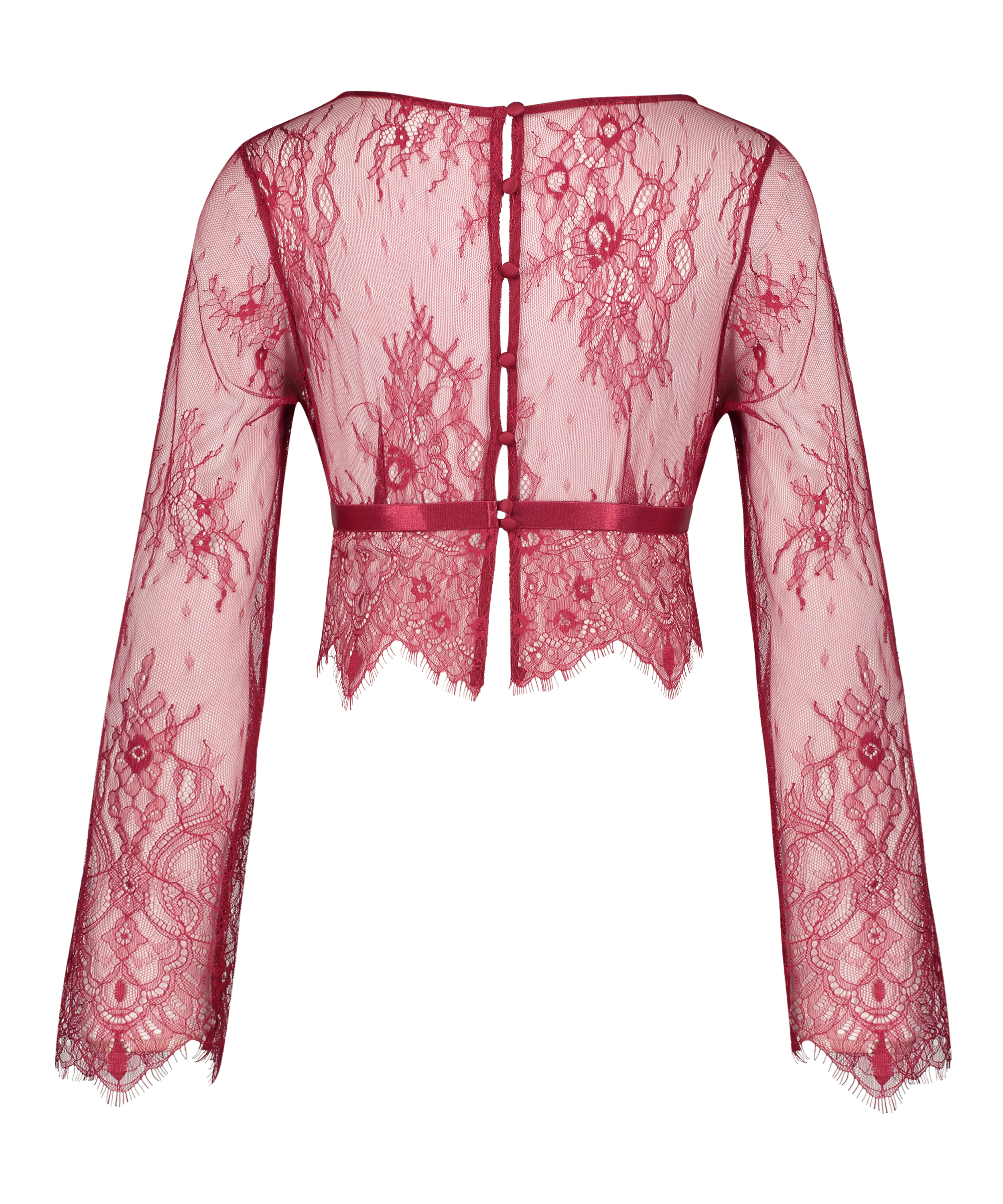 Allover Lace topp, Rød, main