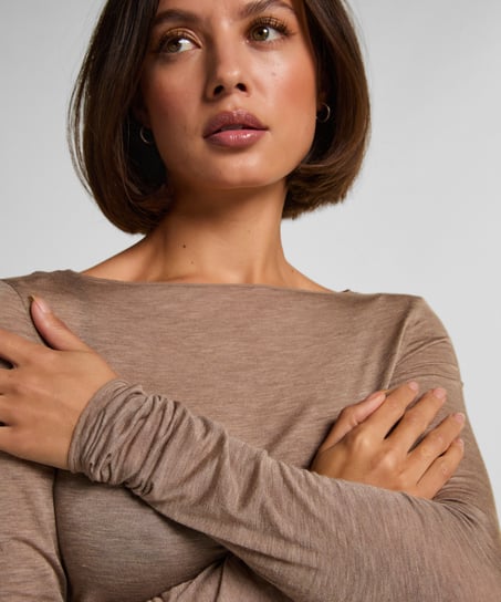 super soft b&aring;thals med kasjmir skjorte, Brun