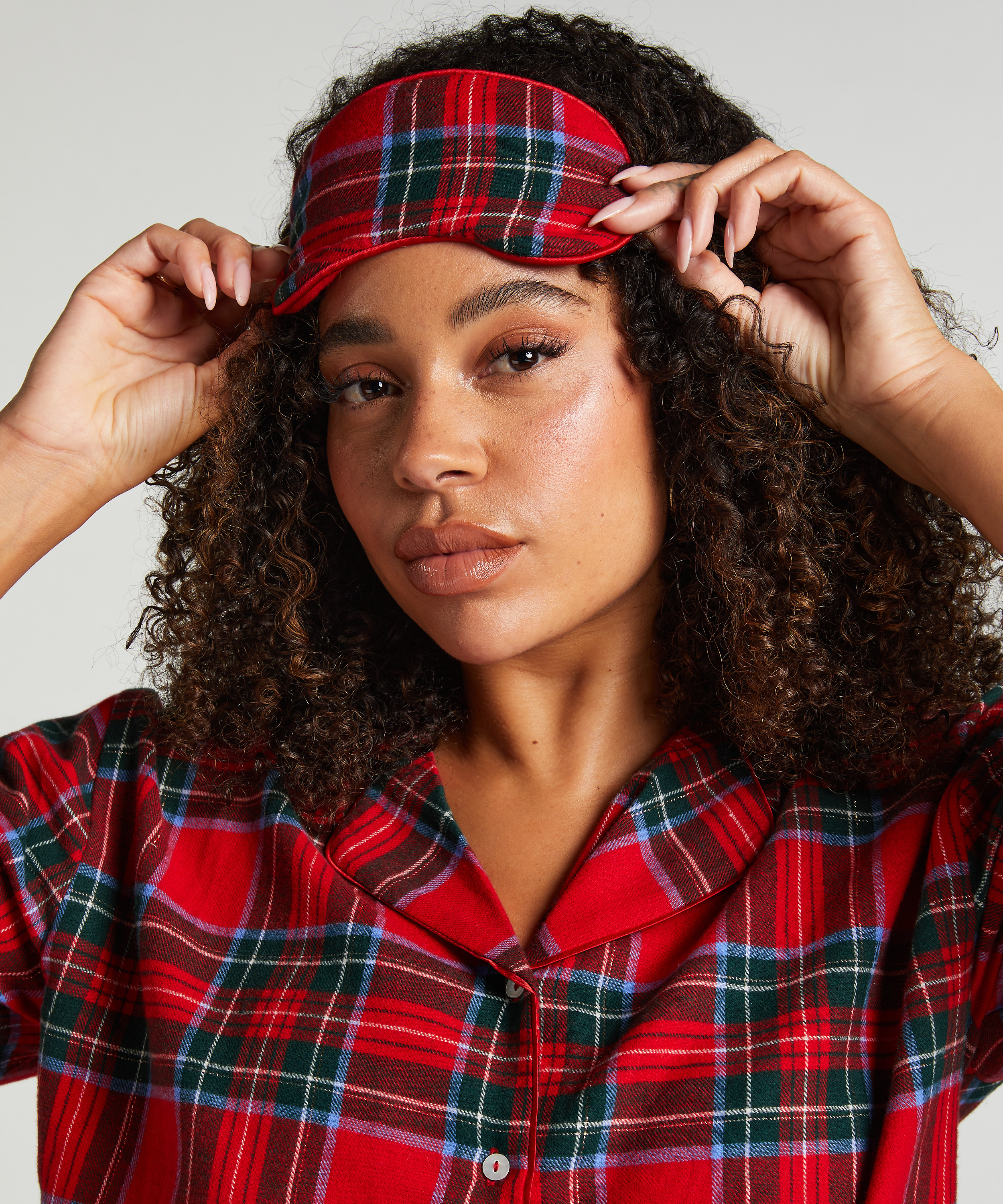 Sovemaske Flanell, Rød, main