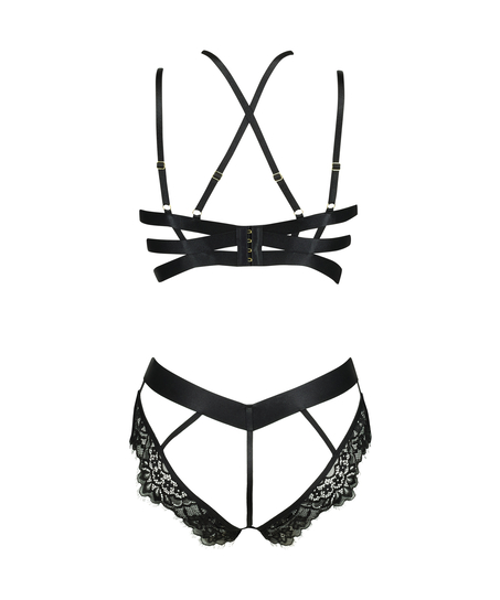 Private åpent skritt body Flora, Svart