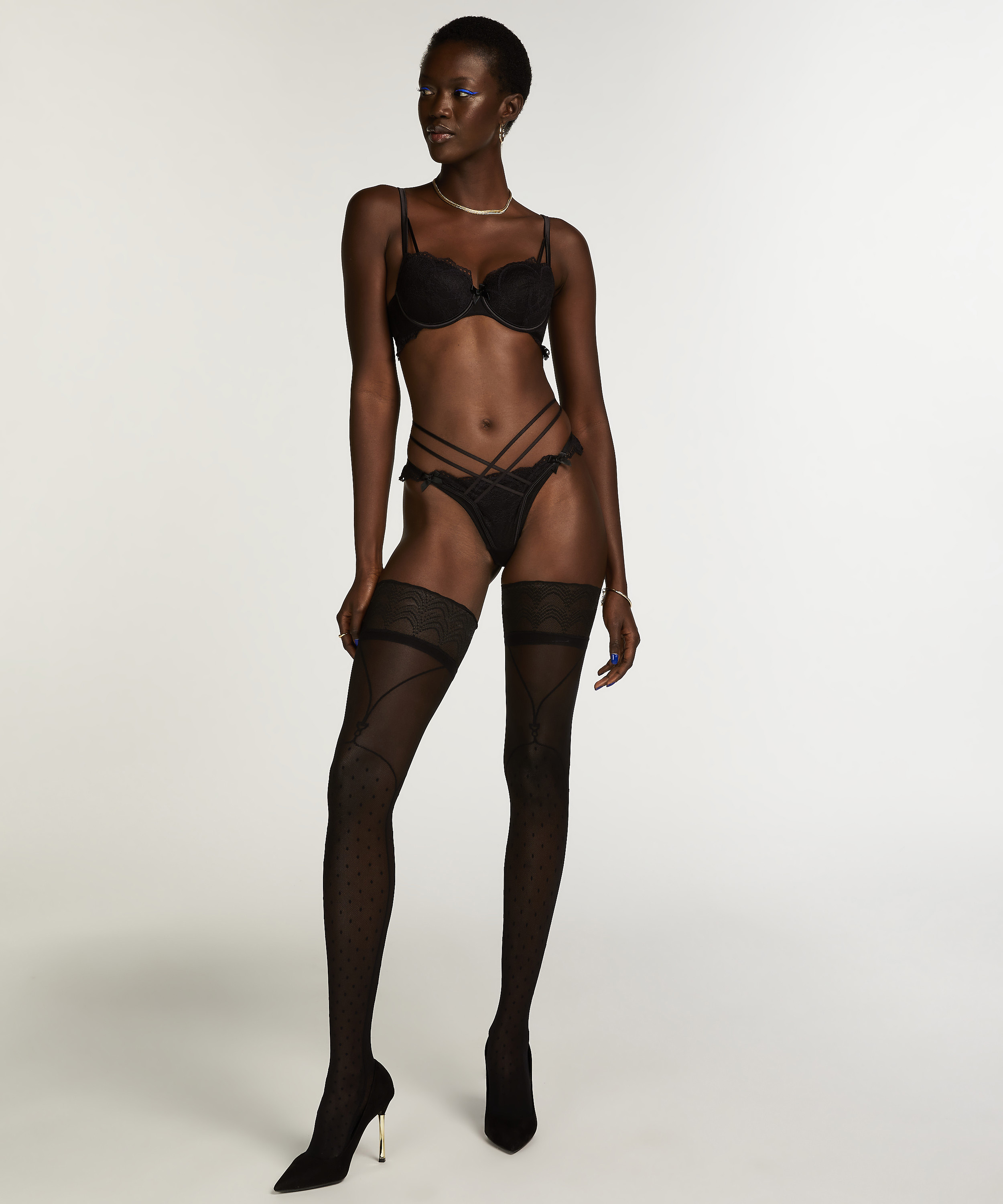 Stocking Fleur Nyakim, Svart, main