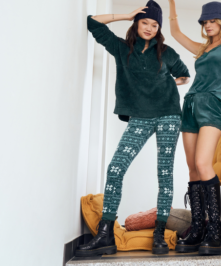 Micro fleece leggings, Blå