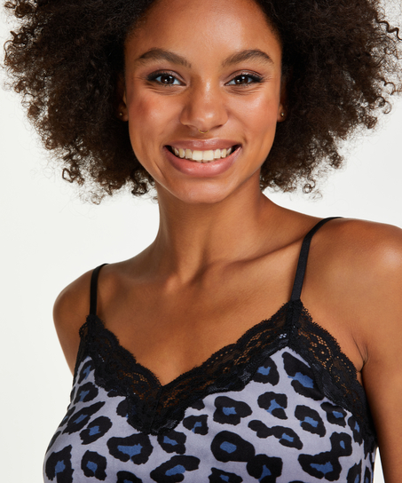 Cami-topp Velours Lace, Gr&aring;