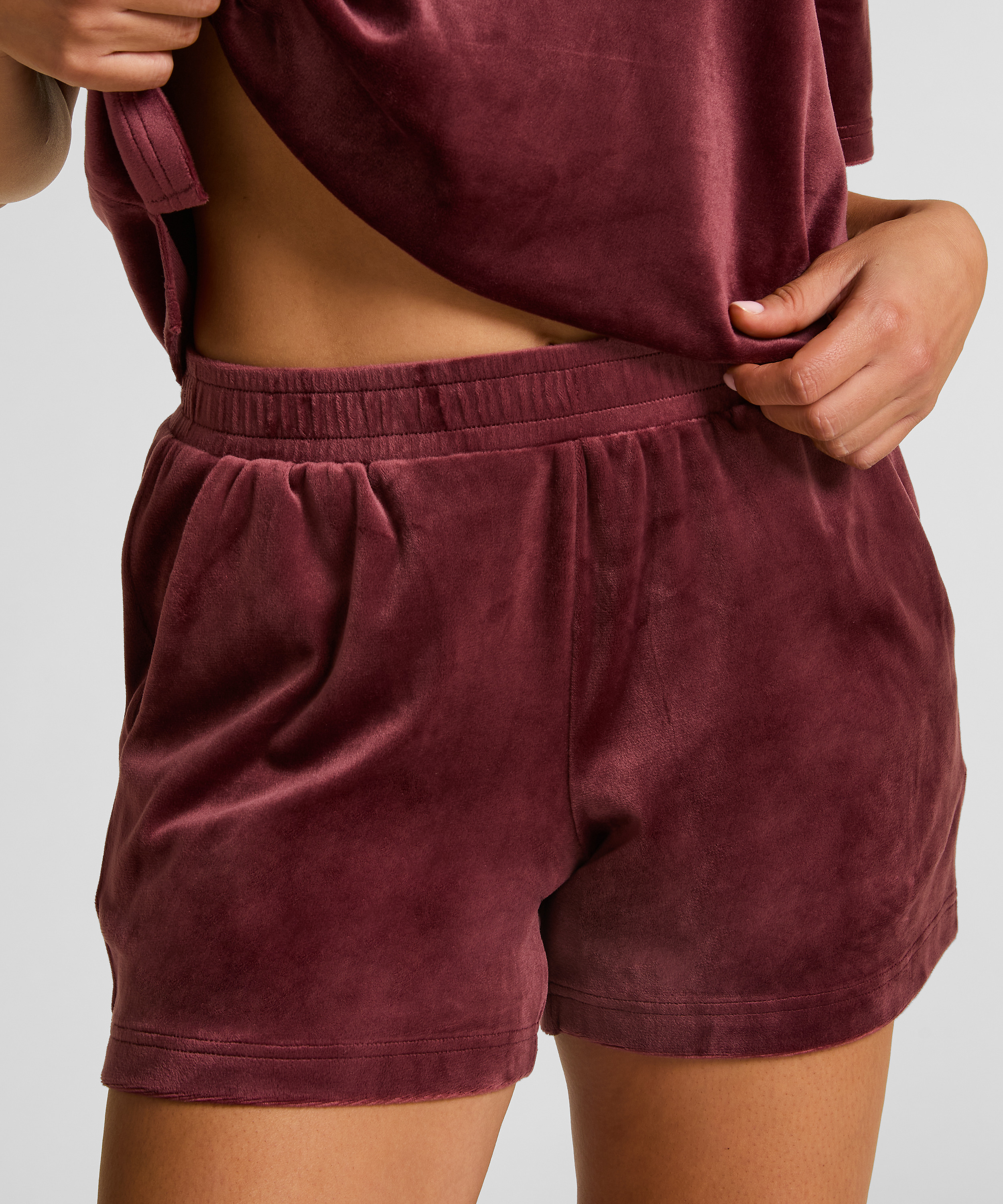 Velours Pocket shorts, Rød, main