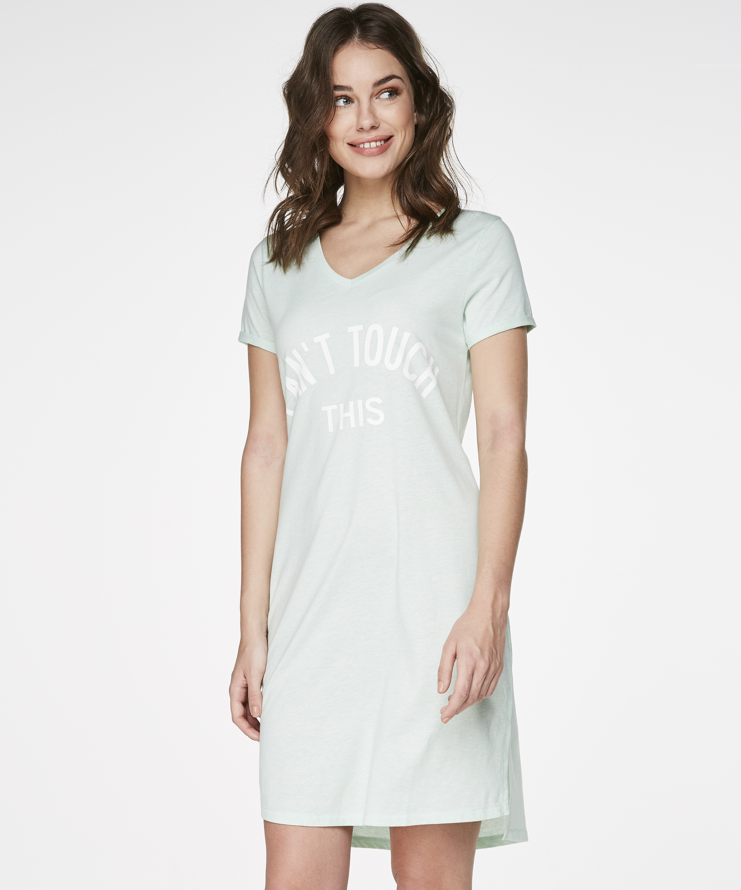 Nightshirt V-neck, Bl&aring;, main