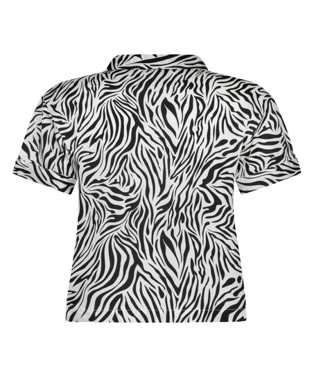 Kortermet jakke i sateng, Hvit