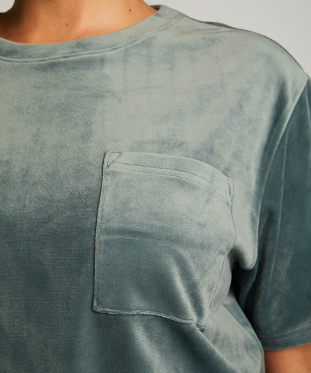 Top Velours Pocket, Gr&oslash;nn