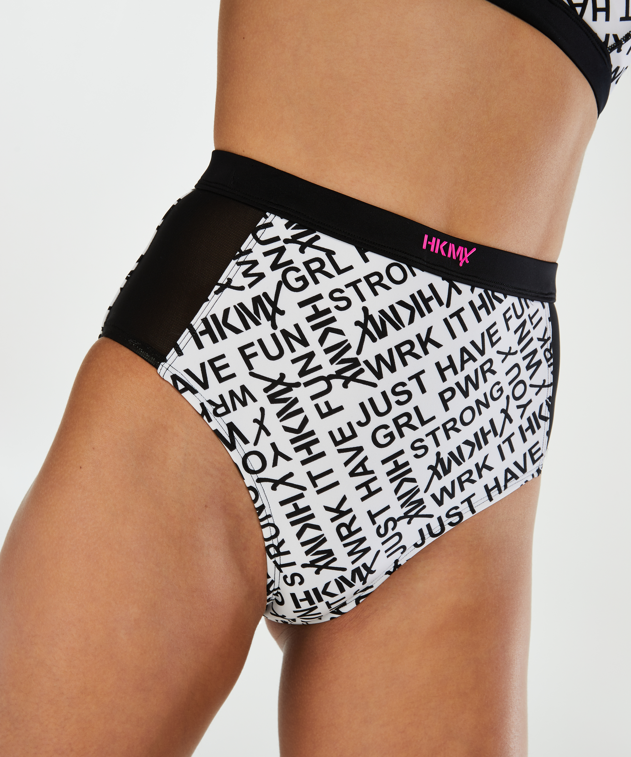 HKMX high waist frekk bikiniunderdel, Hvit, main