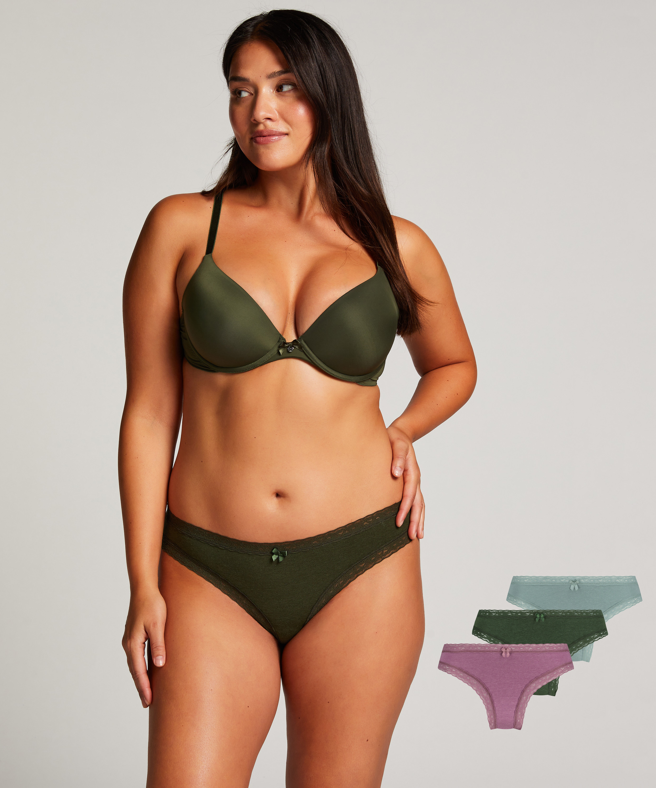 3-pakning brasiliansk truse Classics, Grønn, main