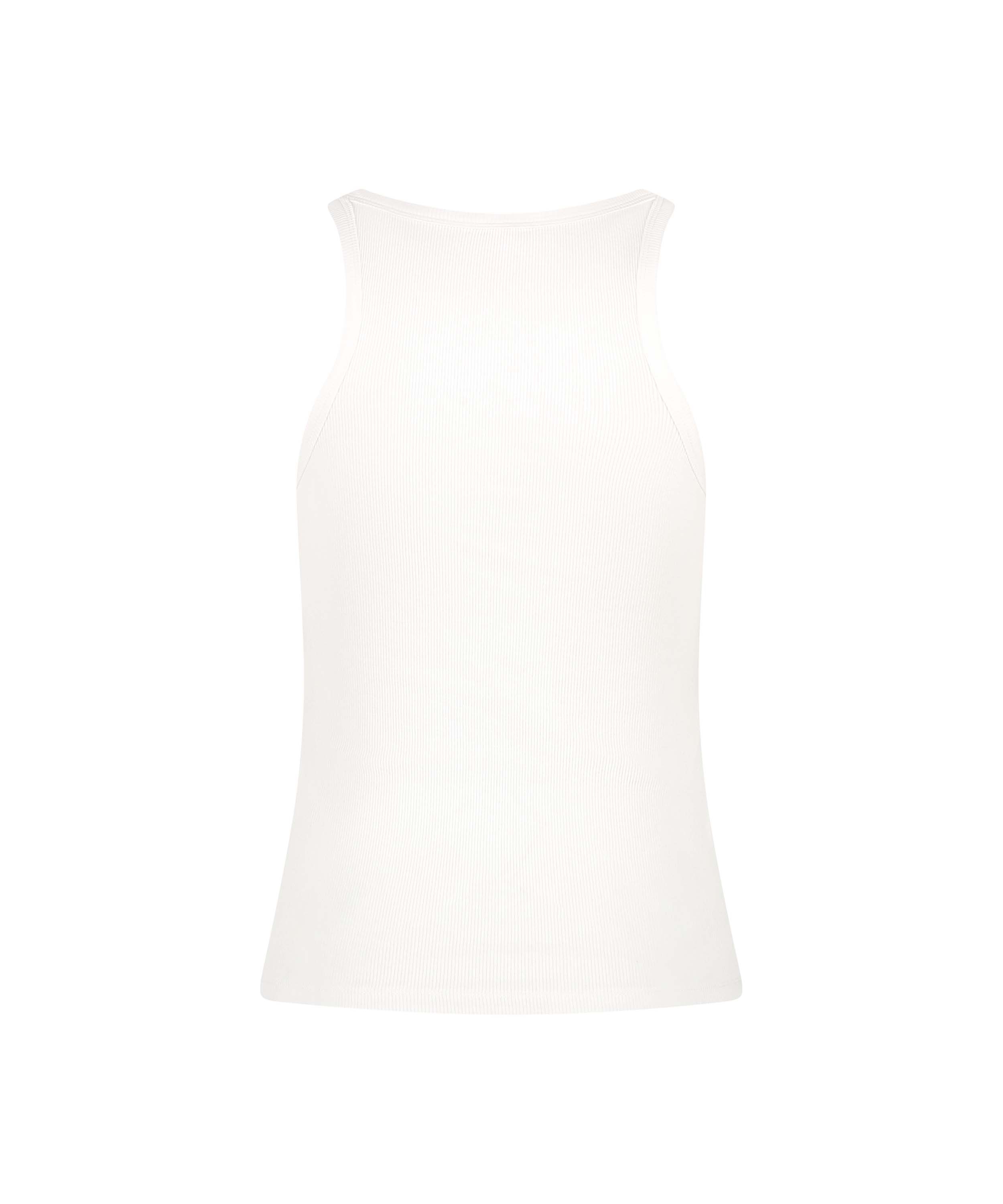 Singlet tanktop i myk bomull, Hvit, main