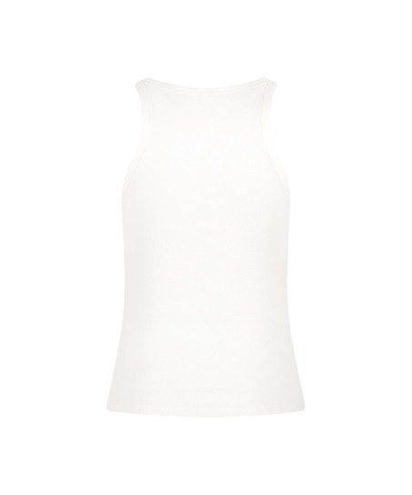 Singlet tanktop i myk bomull, Hvit
