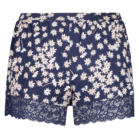 Pysjamashorts Jersey Lace, Bl&aring;