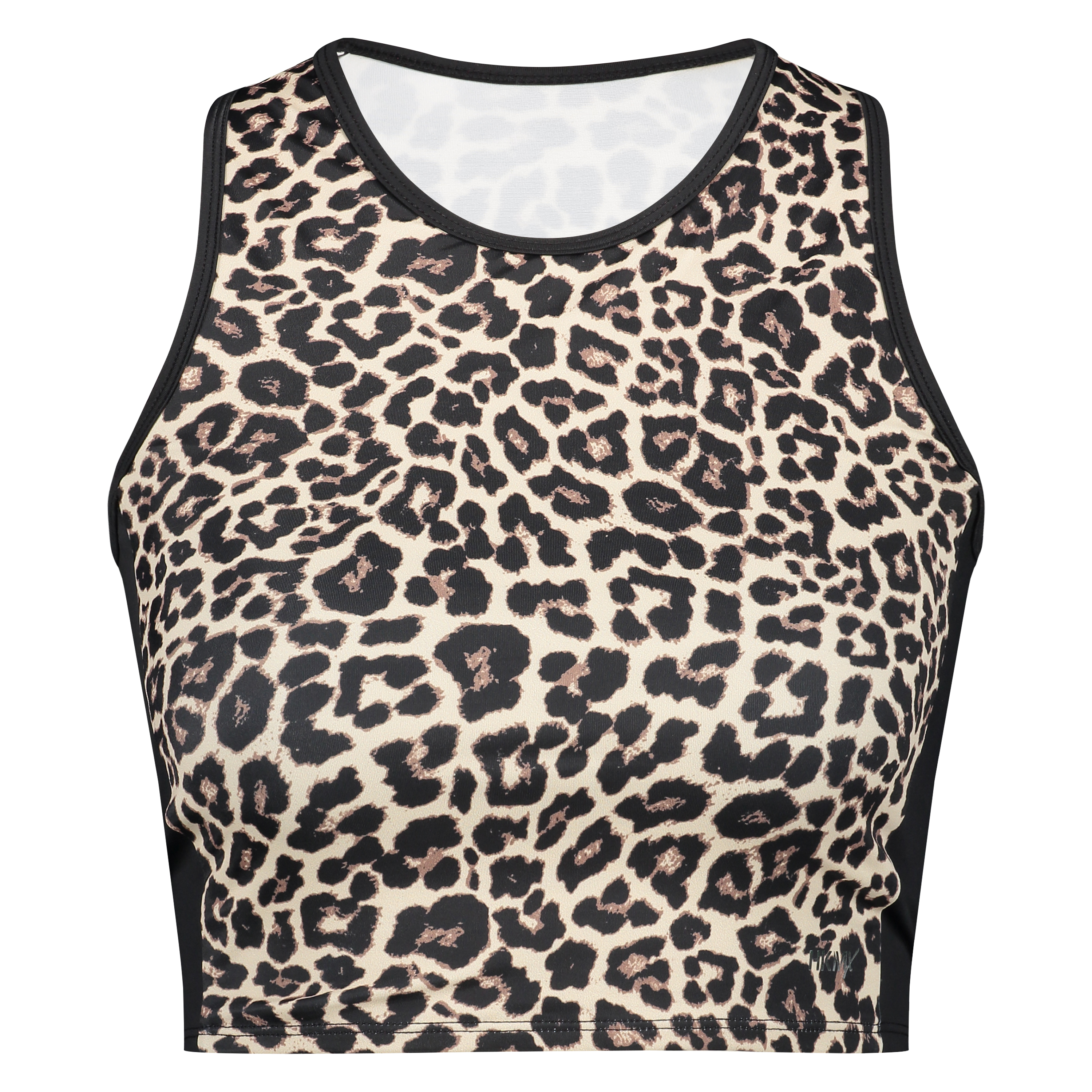 HKMX Leopard cropped sportstanktopp, Grå, main