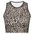 HKMX Leopard cropped sportstanktopp, Grå