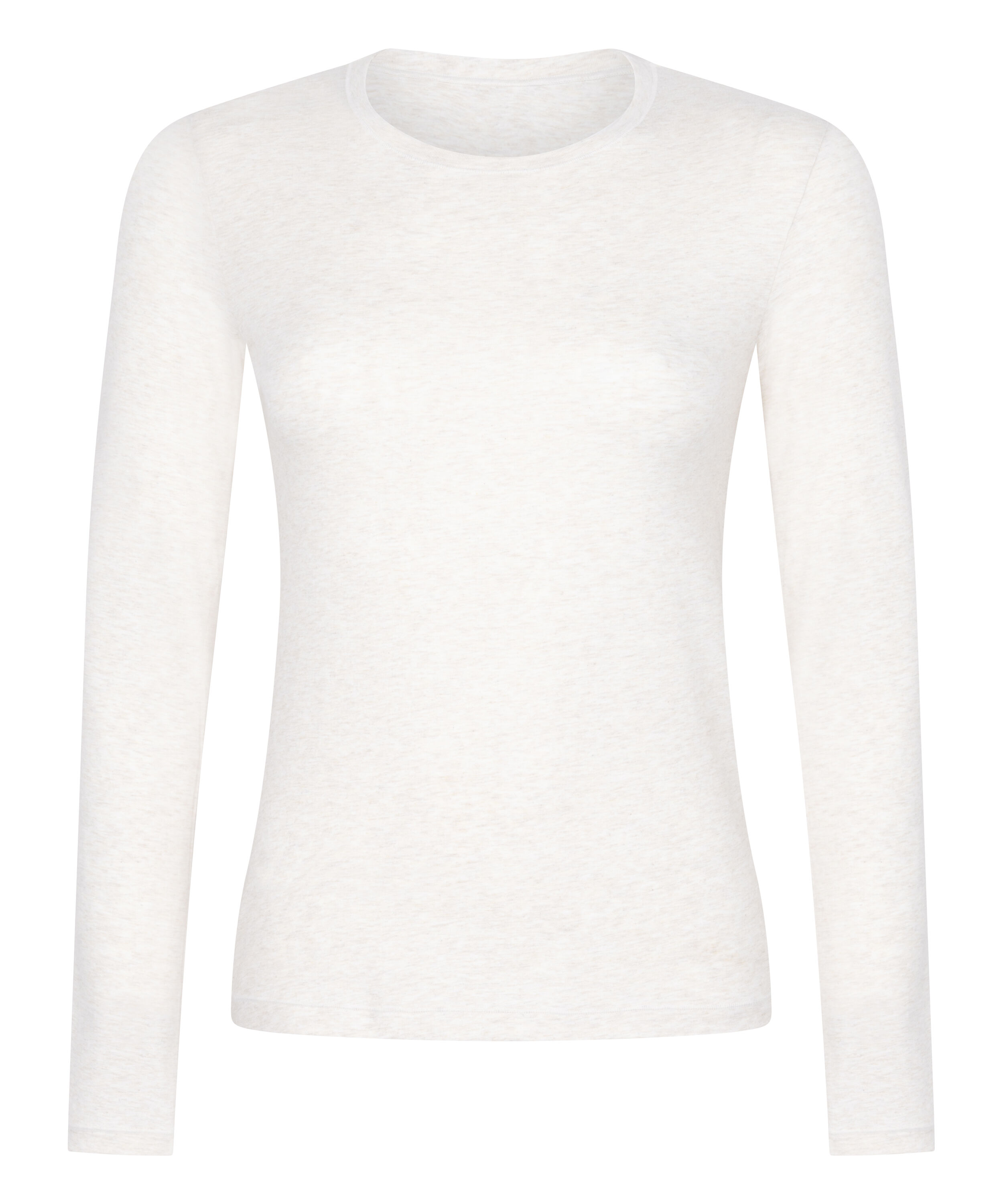 Langermet topp i myk bomull, Beige