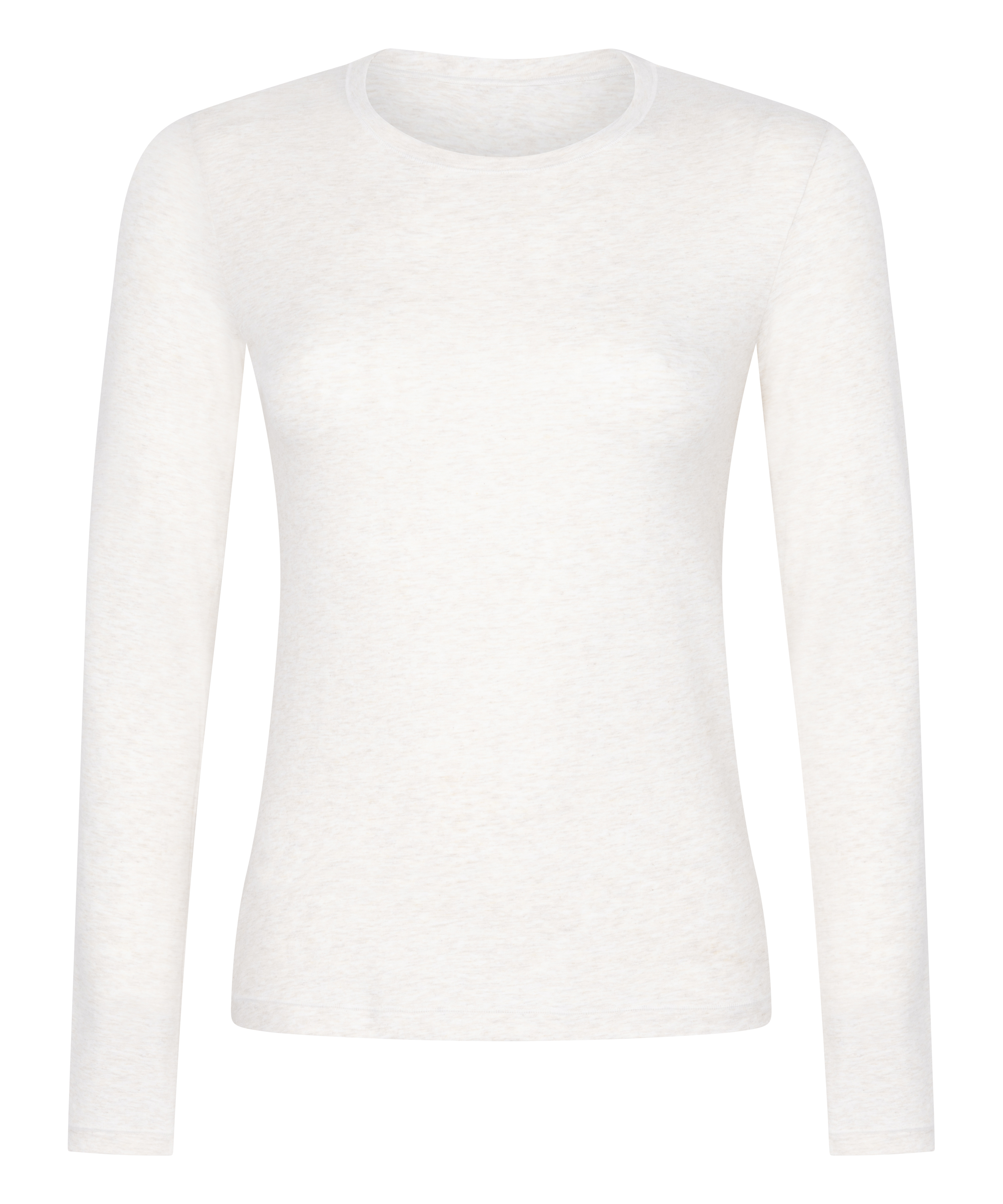 Langermet topp i myk bomull, Beige, main