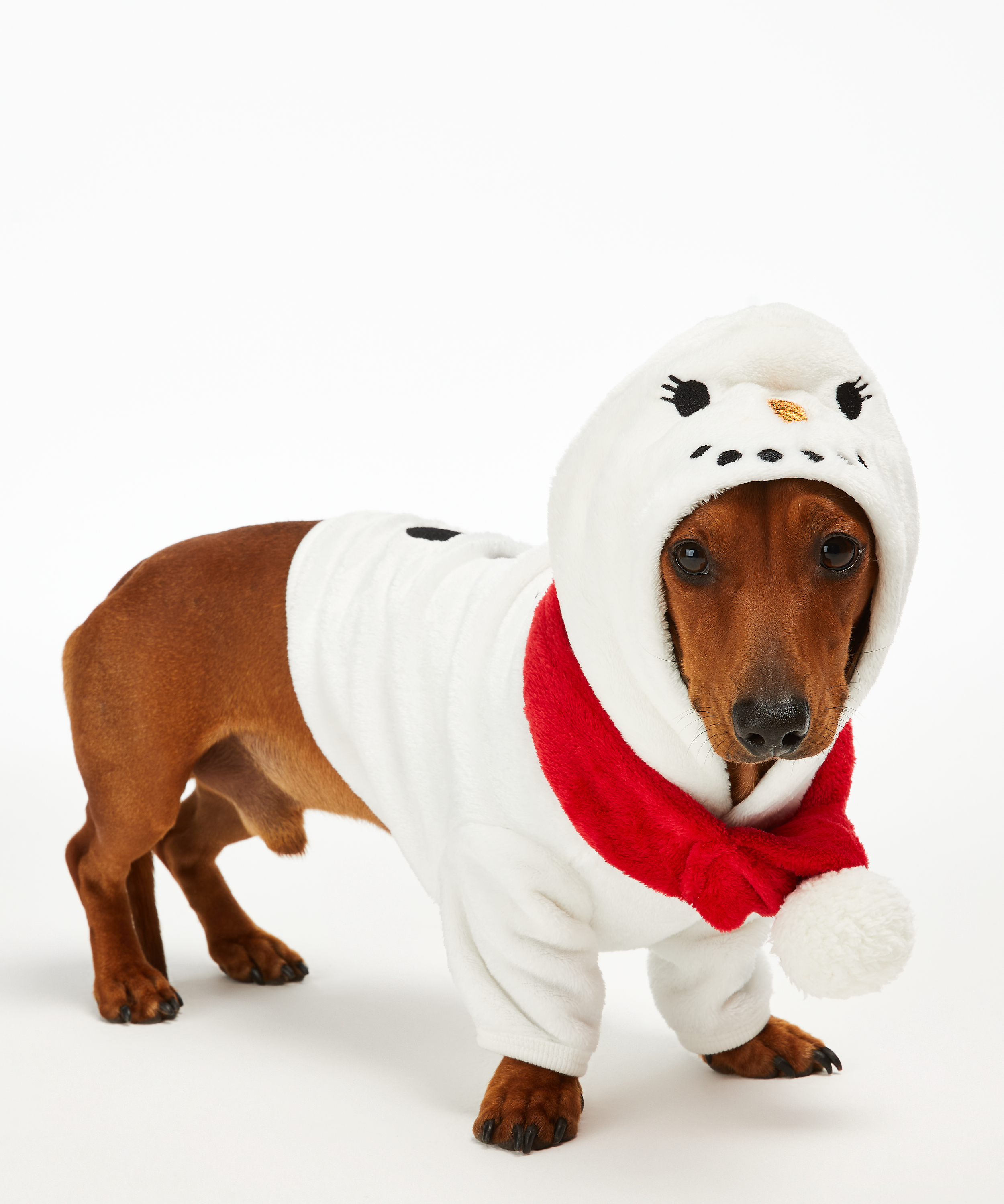 Fleece hunde-onesie, Hvit, main