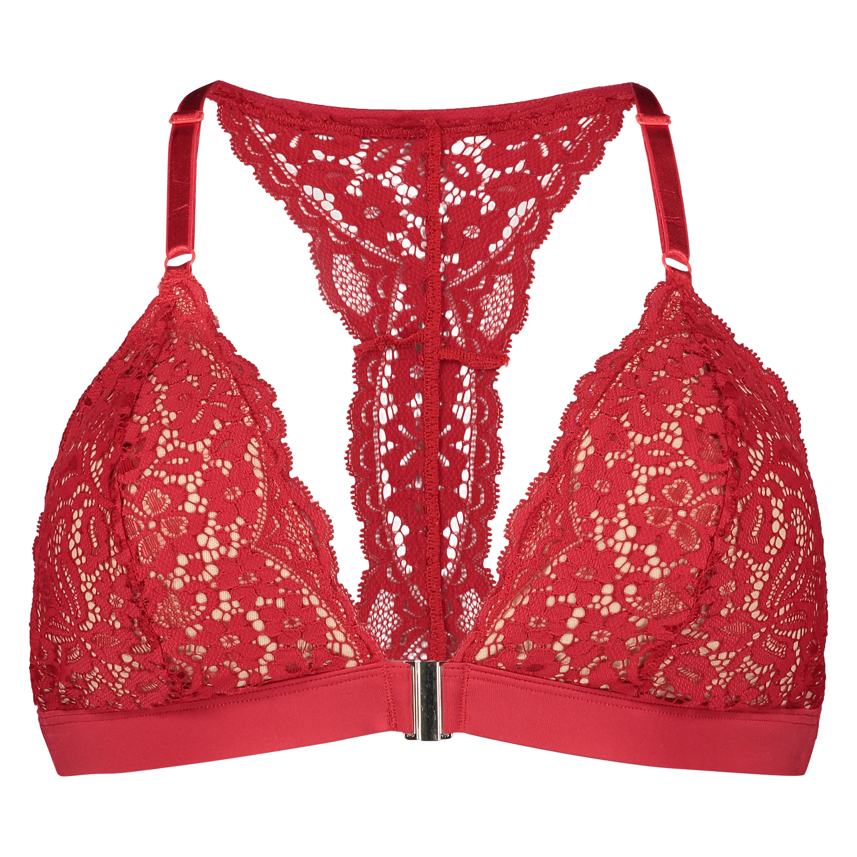 Rose polstret triangle-bralette, R&oslash;d, main