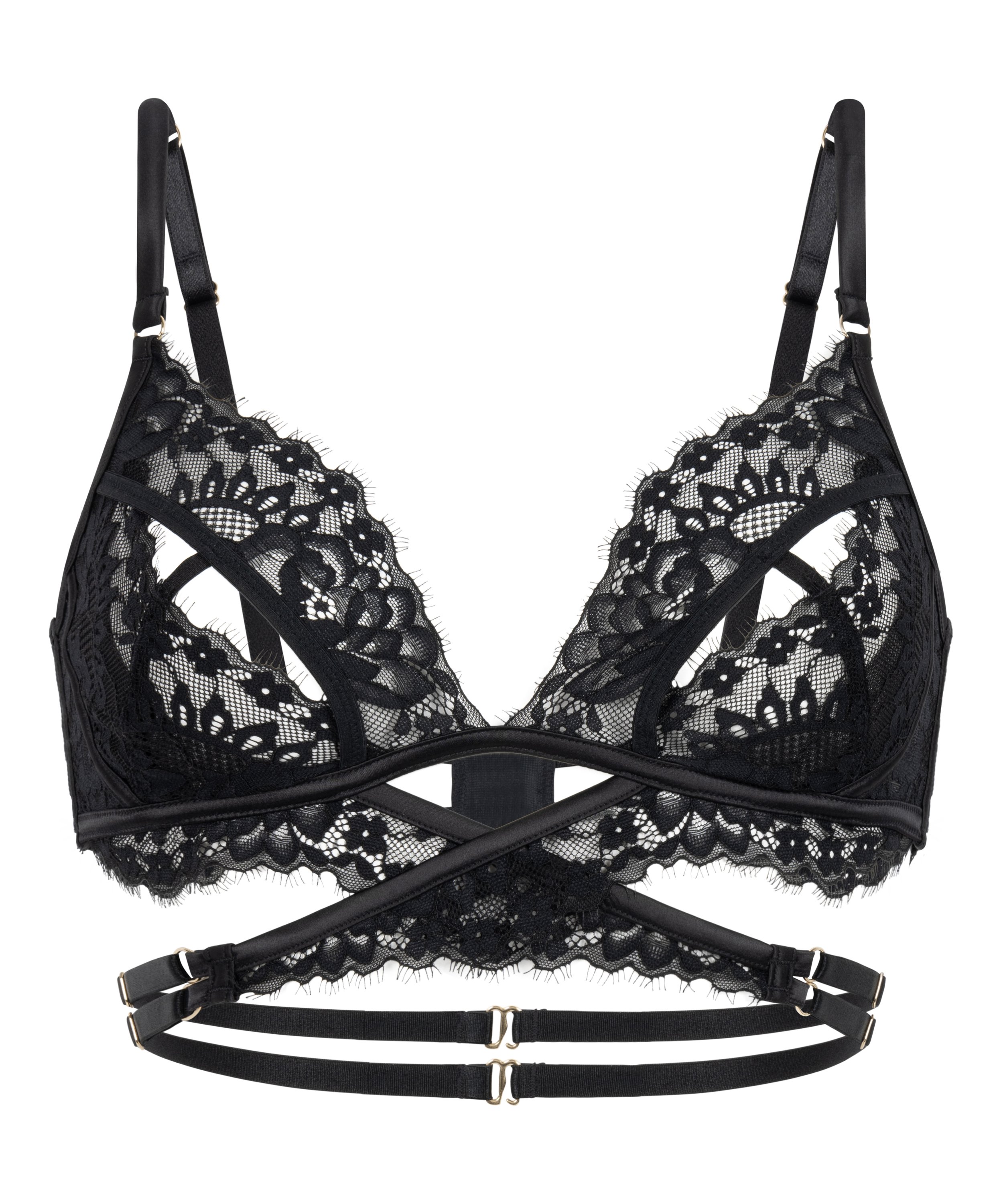 Anna åpen bralette, Svart, main