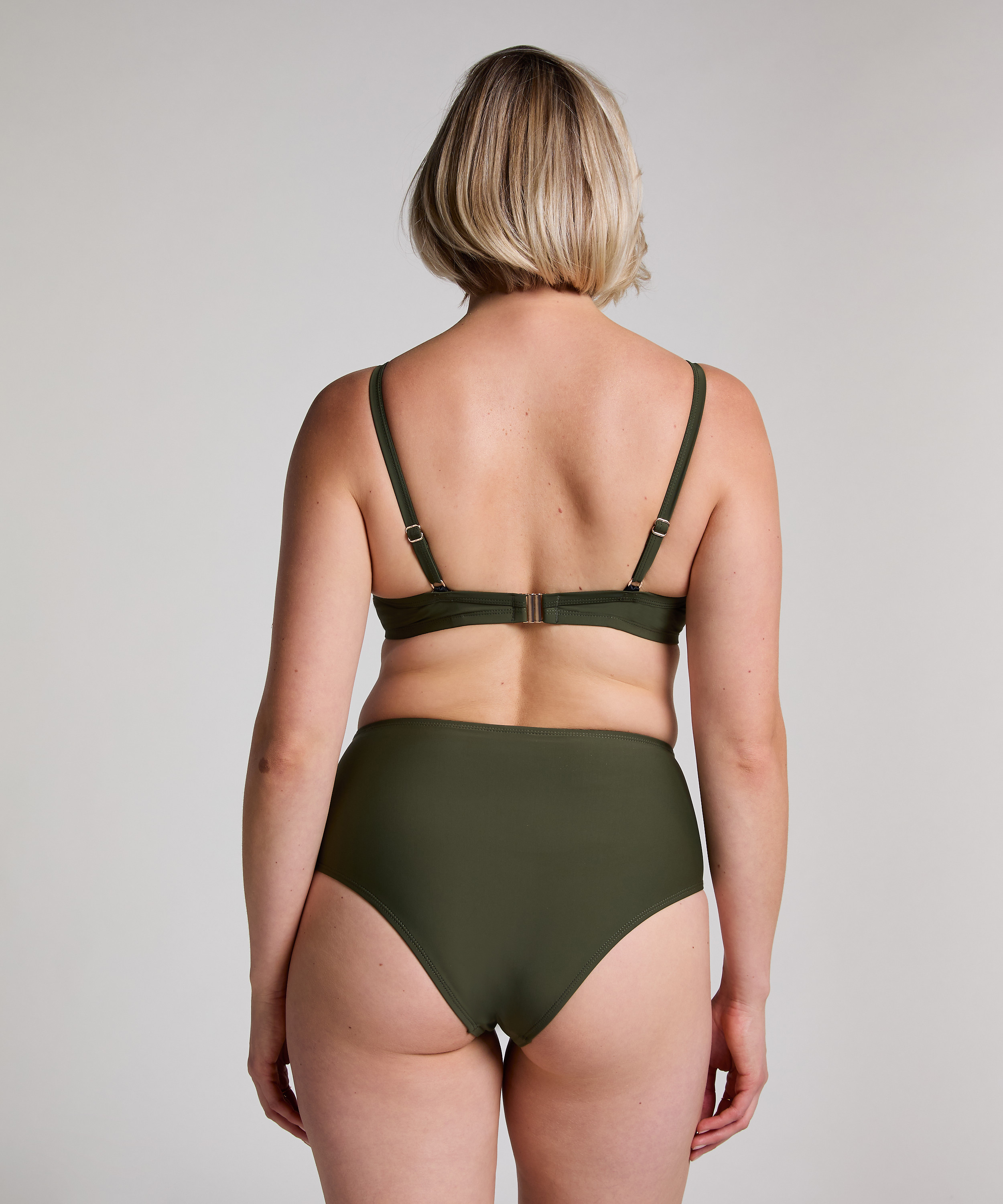 Høytaljede Cheeky Shaping Bikini-Bunn Luna, Grønn, main