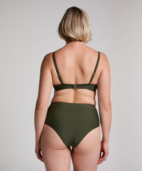 Høytaljede Cheeky Shaping Bikini-Bunn Luna, Grønn