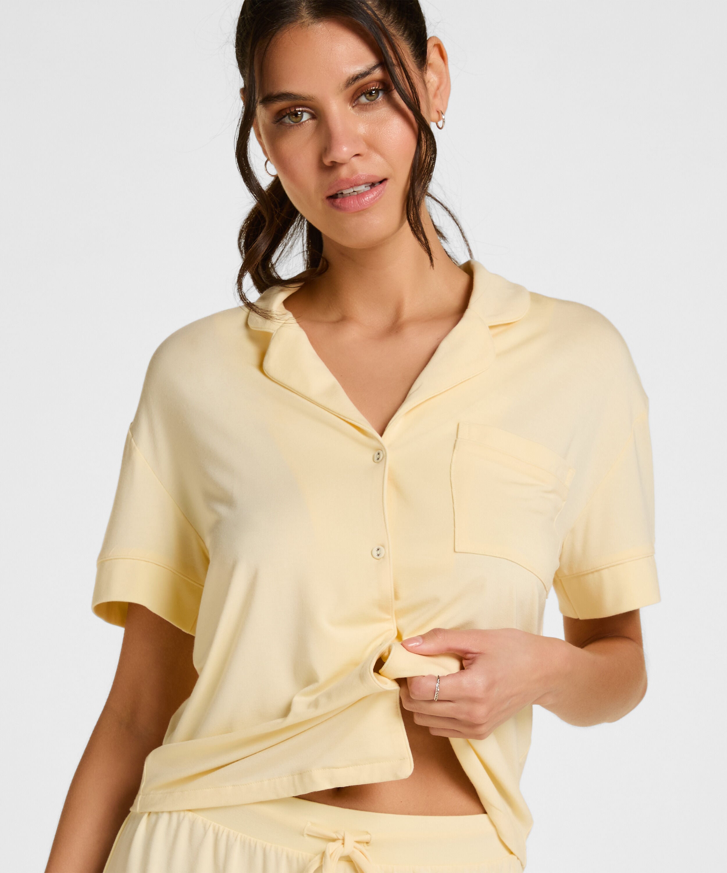 Essential kortermet jakke i jerseystoff, Gul