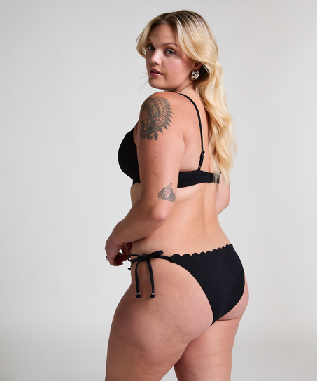 Polstret bikinitopp med b&oslash;yle Scallop, Svart