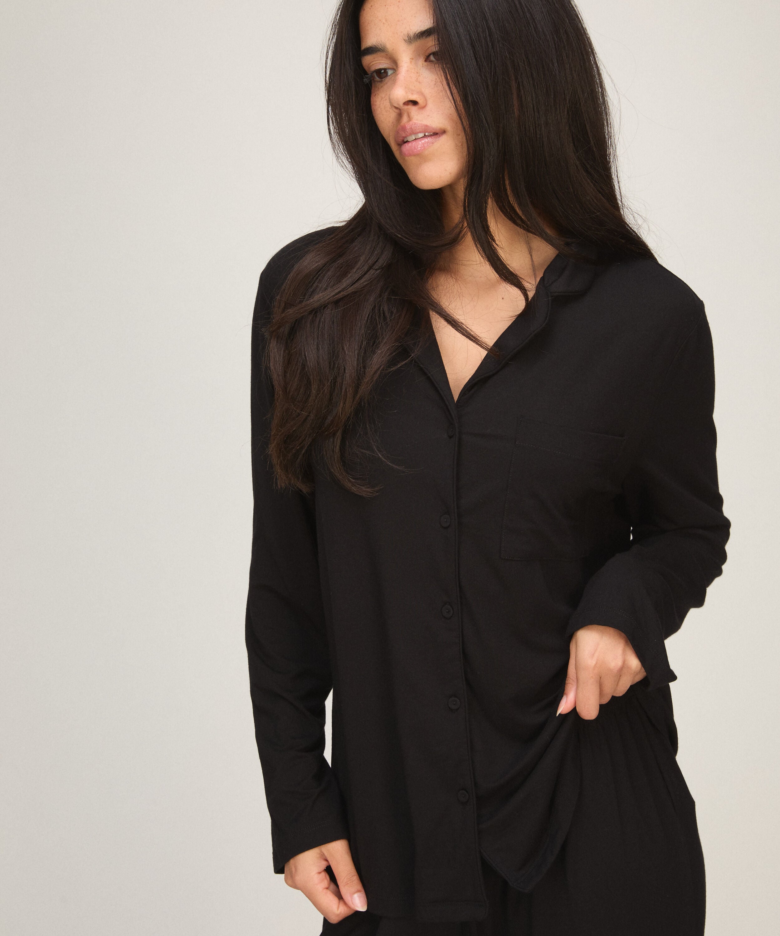 Pyjamasjakke Essential, Svart