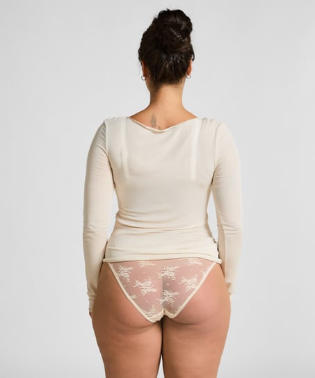 super soft båthals med kasjmir skjorte, Hvit