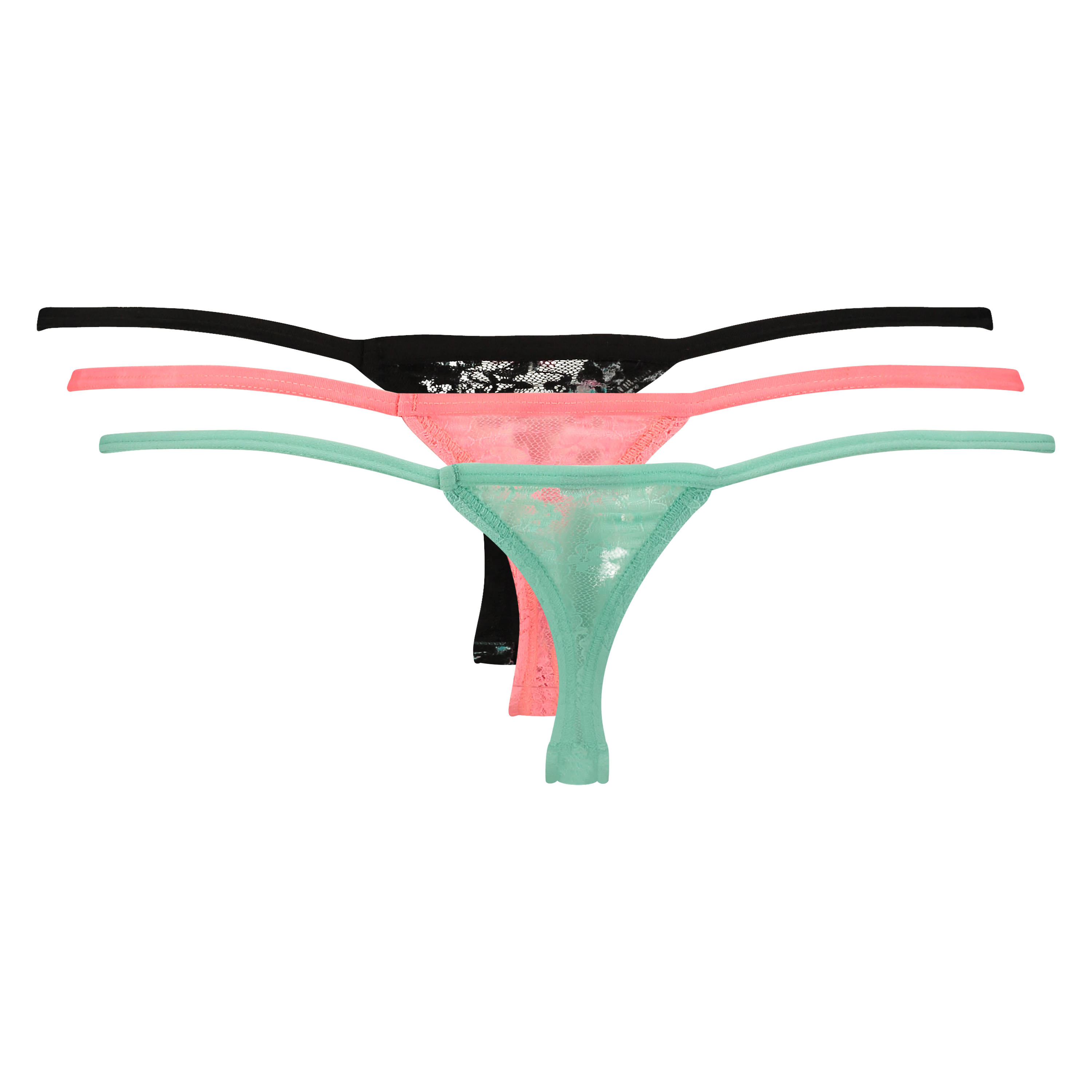 3-pack tangas lace, Blå, main