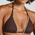 Triangle bikinitopp crochet, Brun