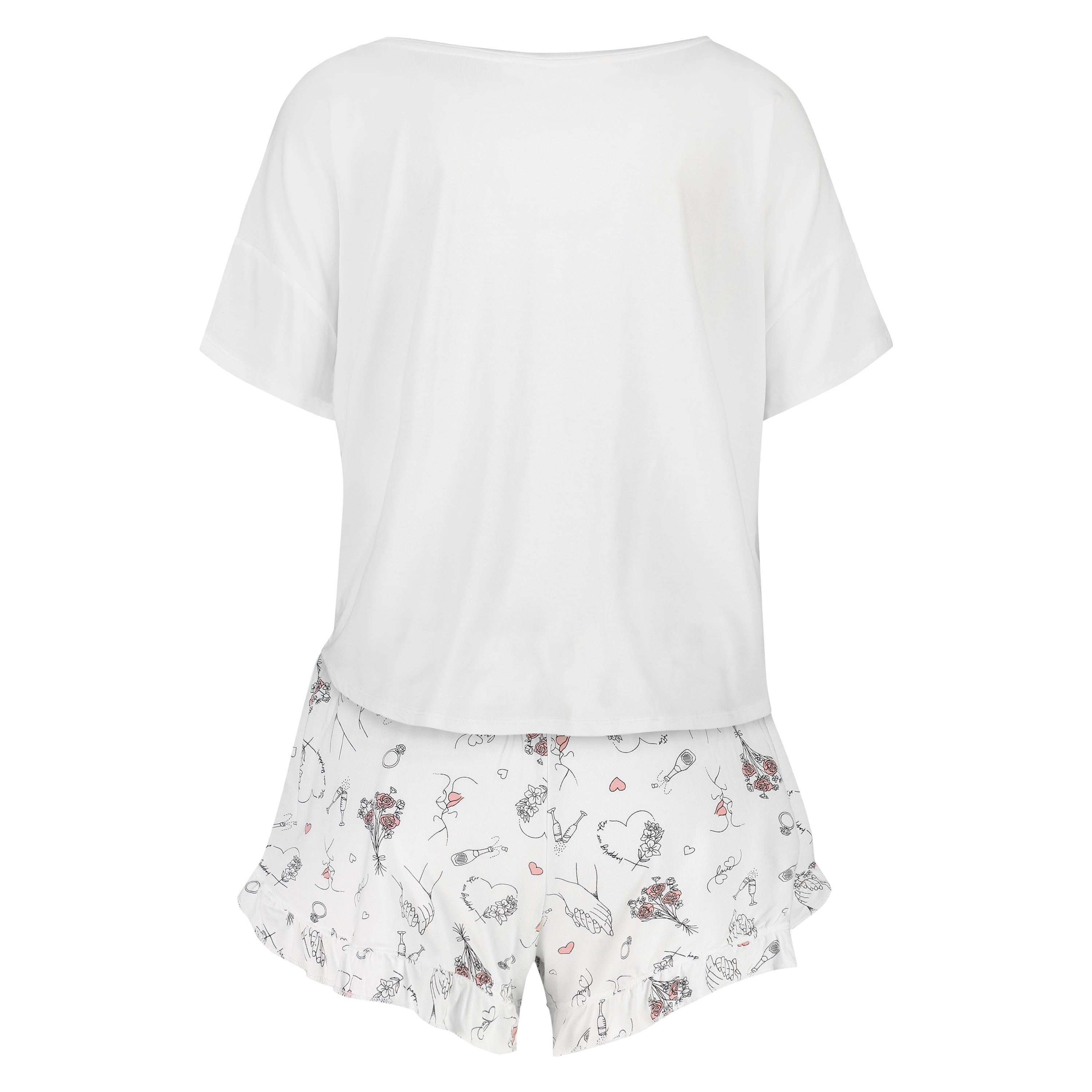 Bridal kort pyjamassett, Hvit, main