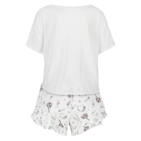Bridal kort pyjamassett, Hvit